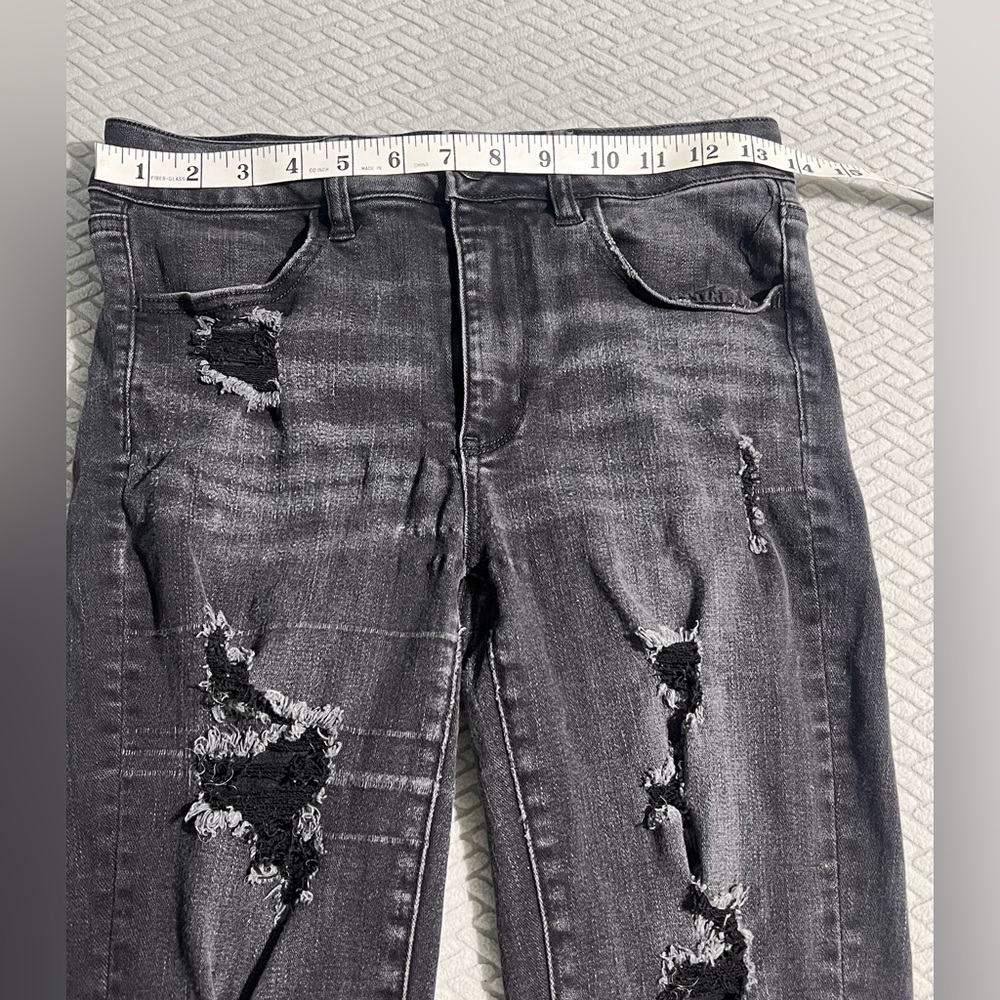 American Eagle Size 6 Long Hi rise Jegging Super Stretch Distressed - Picture 9 of 11